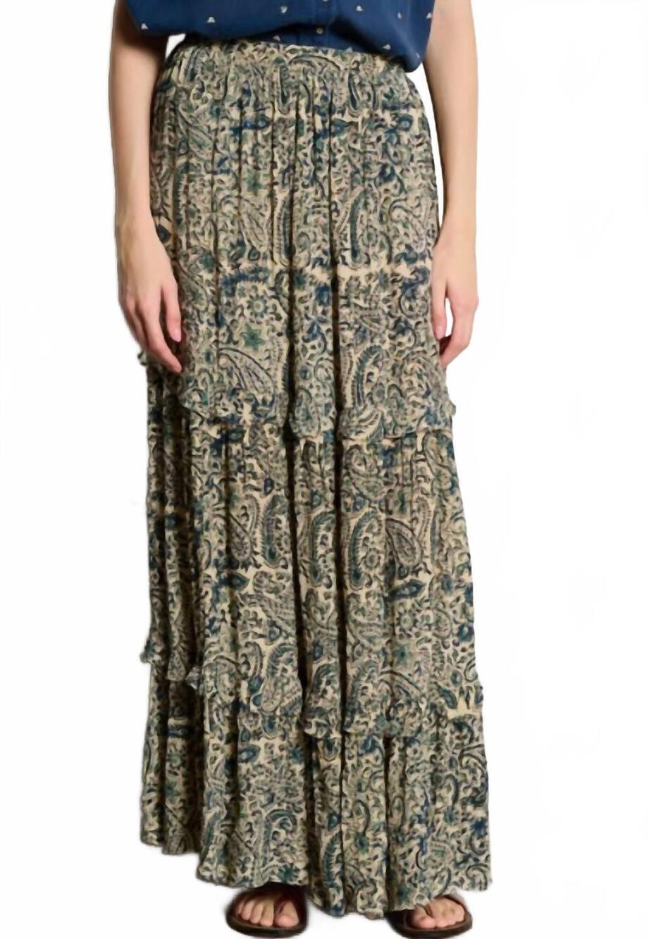 NEW MAISON HOTEL pacific cashmere aldo skirt in dark paisley